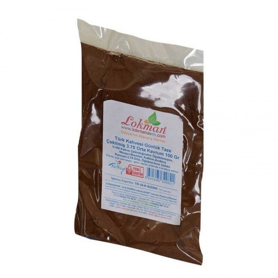 Türk Kahvesi Günlük Taze Çekilmiş 3.75 Orta Kavrum 100 Gr Paket Türk Kahvesi Günlük Taze Çekilmiş 3.75 Orta Kavrum 100 Gr Paket